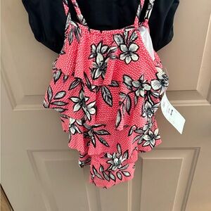 Floral Pink Women's 2 Piece Swimsuit, Size 10